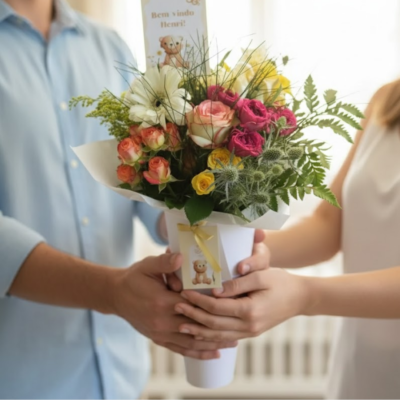 cone de flores maternidade